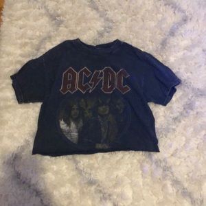 cropped ac/dc shirt